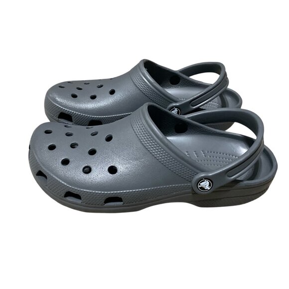 Classic Crocs Gray Unisex Clogs W/ Adjustable Back Strap Lightweight Water-Resis - Picture 7 of 10